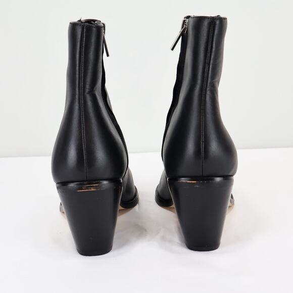 Calvin Klein Women's Fallone Mid-Calf Side-Zip Leather Black Boot Size 8 - Picture 7 of 12